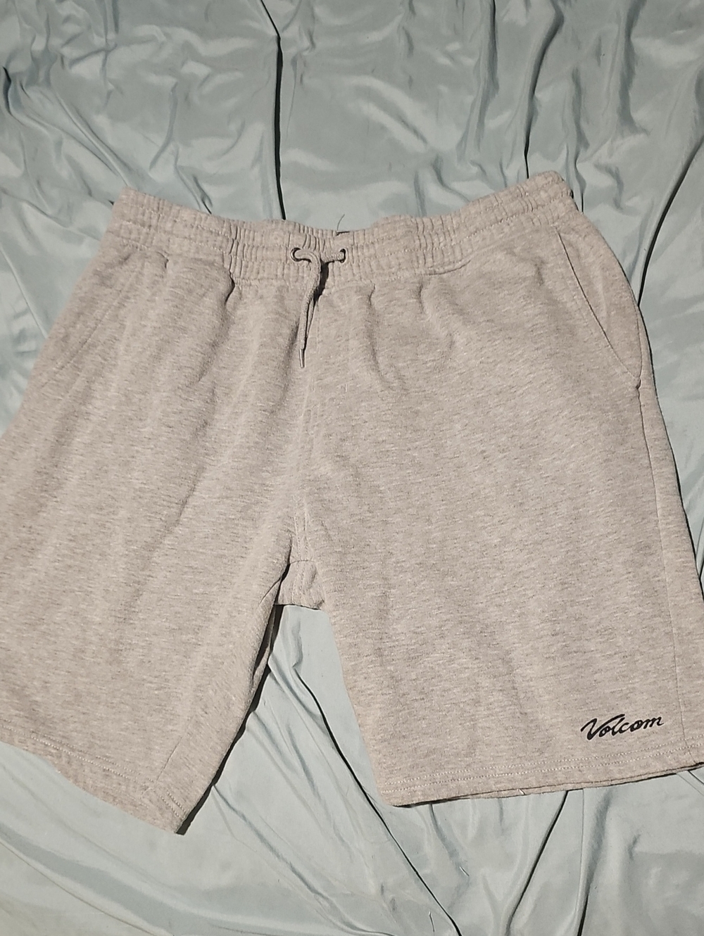 Volcom Light Heather Gray Men’s Athletic Drawstring Shorts